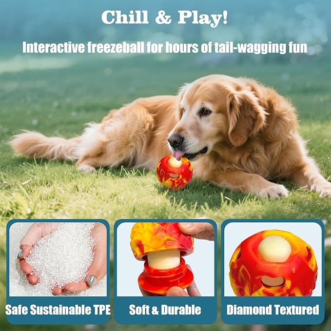 Dog Frozen Treat Toy, Slow Food Training to Relieve Boredom and Stimulating, Interactive Treat Dispensing Dog Toy, Interactive Chew Toys, Super Easy to Open Clean, for Small Dogs (red, Large)