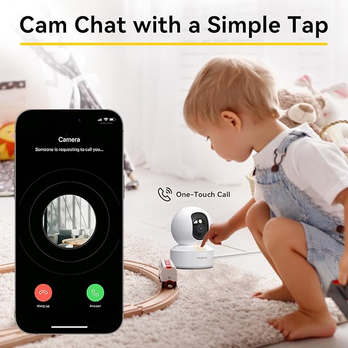 BoyKeep Indoor Camera - 2K Pet Camera, 5G/2.4GHz WiFi Cam for Baby Monitor with Phone App, 360° Pan & Tilt, 2-Way Audio, Color Night Vision, New for 2025 with 12s Free Cloud Storage