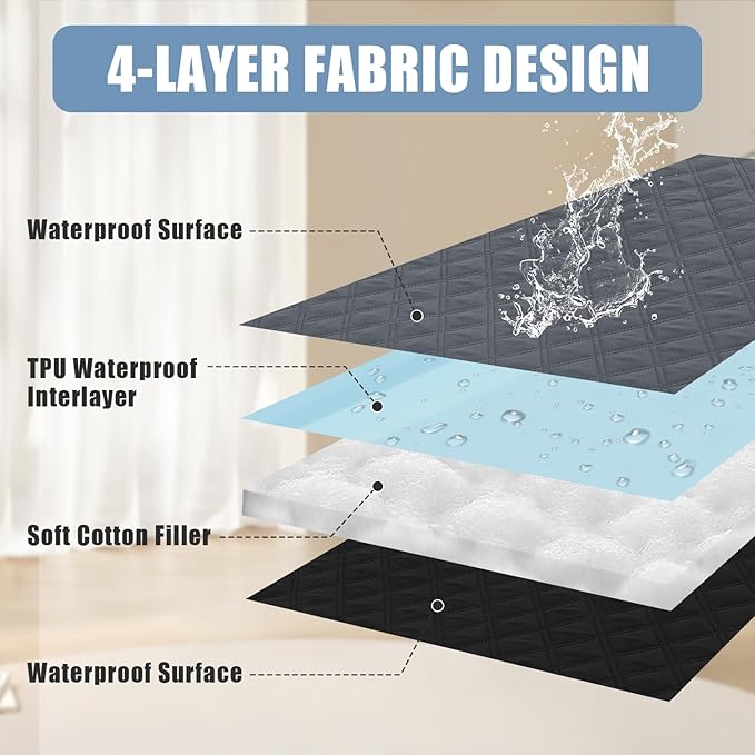 Smiry Waterproof Dog Bed Cover Pet Blanket, Soft Washable Dog Blanket for Furniture Bed Couch Sofa Reversible, Checkered (30"x90", Dark Grey/Black)