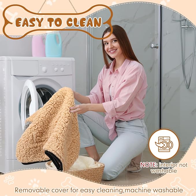 Novabright 3 Pack Self Warming Cat Bed 27x35 Inch Self Heating Dog Mat Reflects Body Heat Extra Warm Thermal Pet Pad Washable Cat Dog Bed for Outdoor Indoor Large Kittens Puppy(Grey/Camel)