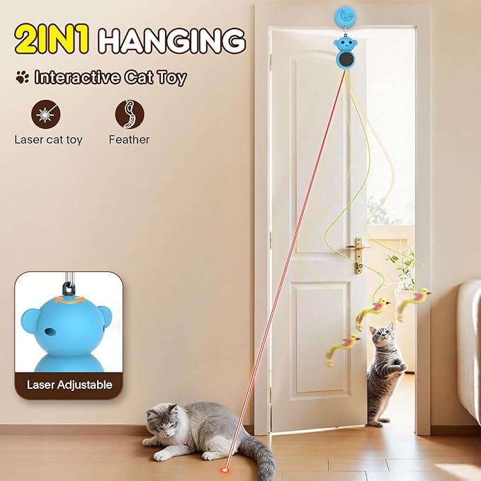 Interactive Cat Toys for Indoor Cats - Automatic Cat Toys, Flying Bird Feather Cat Toy, Kitten & Adult Cat Enrichment Stimulation Toy