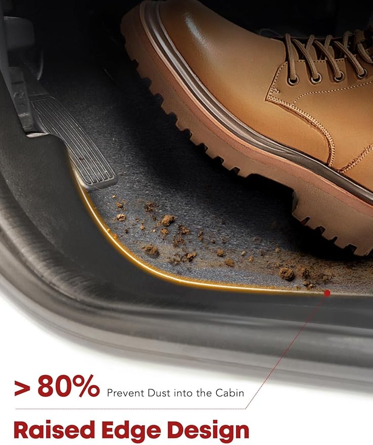 YHTAUTO Floor Mats & Cargo Liner Fit 2021-2026 Ford Bronco(Not Sport) 4 Door, TPE All Weather Floor Liner Odorless Custom Fit Car Mats, 1st 2nd Row and Trunk Mat Full Set Bronco Accessories