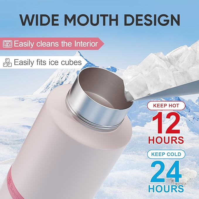 Dog Mom Gift, Insulated Dog Water Bottle with Travel Bowl, for DogLover, Portable Water Bottle Dispenser, Accessories for Car, Hiking, Camping, Outdoor, Leak-Proof, Detachable (DogMom-PalePink)