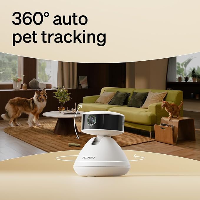 PETLIBRO AI Dog Camera Pet Camera Indoor with Phone App [Multi-Pet Recognition, Daily Activity Analysis & Smart Summaries] Cat Cam 360° View, 1080P Dog Cam Night Vision, 2-Way Audio WiFi Cam