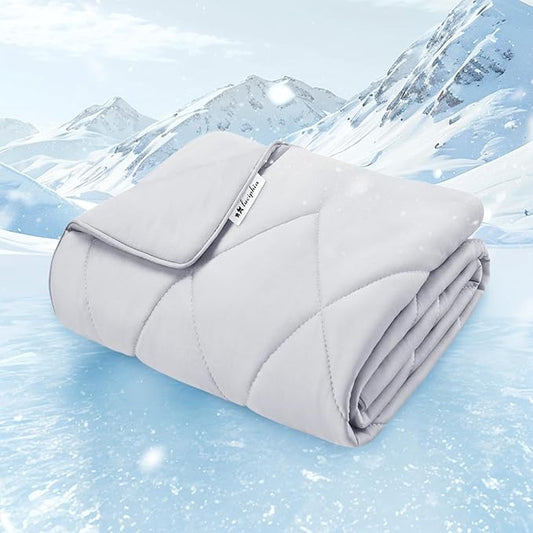 Luciphia Premium Cooling Blanket for Dogs Washable Q-MAX>0.4 Pet Cool Mat for Cats Hot Weather Puppy Lightweight Throw Calming Pad (Light Grey,40x60 inches)