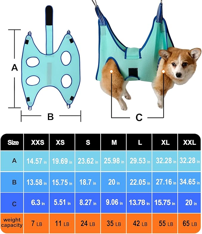 Dog Grooming Hammock,Medium - Large Hanging Harness Holder for Nail Clipping,Nail Trimming Hammock for Pet,Grooming Sling Hanger Restraint for Claw Care