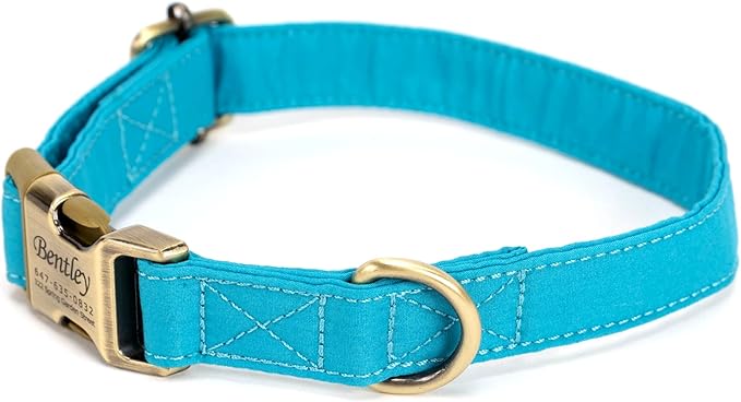 Personalized Dog Collar with Name and Phone Number Engraved,Adjustable Custom Puppy Collar,Organic Cotton Pet Collar for Small Medium Large Boy Girl Dogs