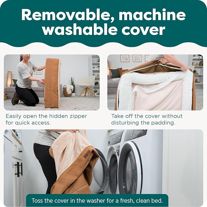 FurHaven 45" Calming Donut Dog Bed for Large Dogs, Round Plush Donut with Soft Filling for Snuggling Comfort, Removable Washable Cover, Jumbo XL, Shaggy Faux Fur, Mist Gray