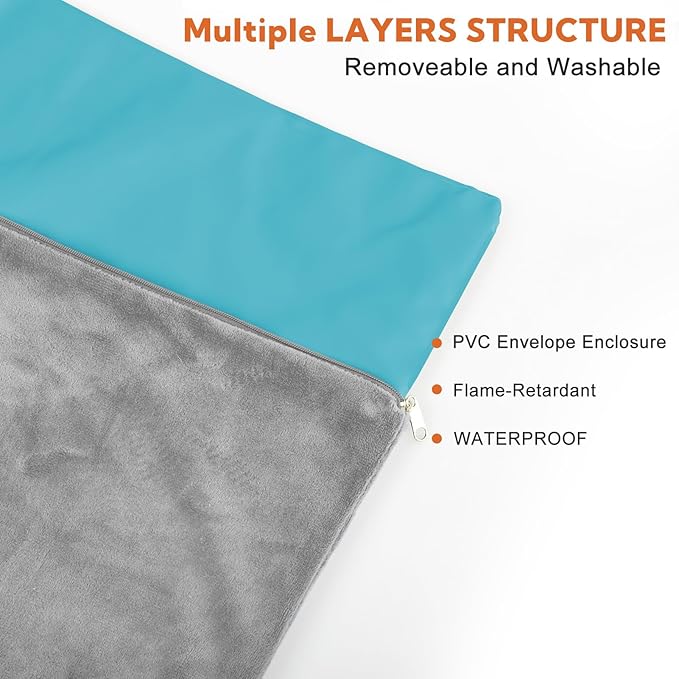 Heating Pad for Cats and Dogs Outdoor,Indoor Warming Cat Heating Pad, Waterproof，Chew Resistant Cord (Grey, 20 X 16)