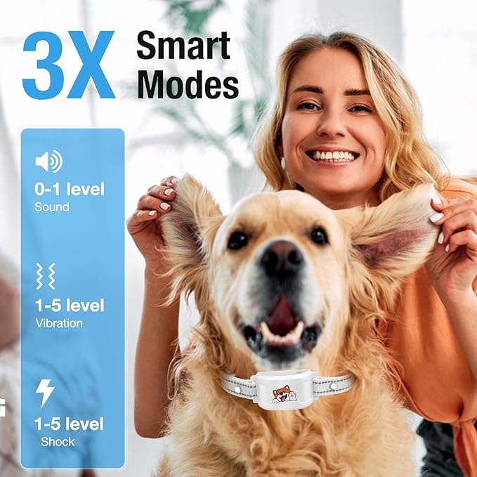 GPS Wireless Dog Electronic Fence & Dog Training Collar, Waterproof Rechargeable Collar with GPS Tracker,Customizable Boundaries via App, No Subscription Required, One Size Outdoor (White)