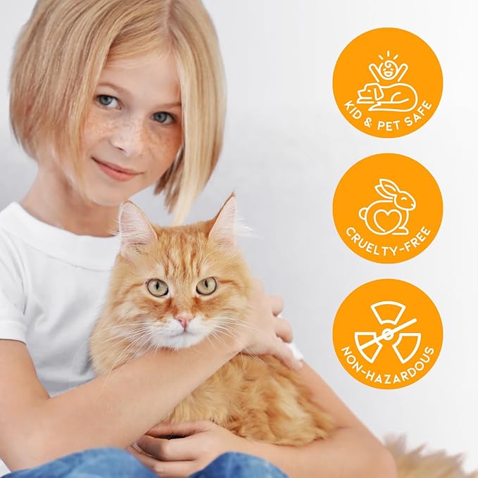 Cat Litter Deodorizer Jar (Orange Scent, 16 Oz, Pack of 2) - Cat Litter Odor Control Gel In A Jar - Cat Litter Box Pet Air Freshener - Litter Odor Eliminator to Freshen Air