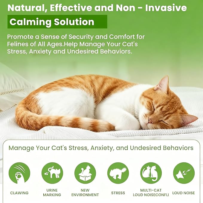 9 Pack Cat Calming Pheromone Diffuser - Cat Calming Diffuser for Multi-Cat Homes - Stops Fighting, Reduces Stress & Anxiety - 180 Day Supply w/ 3 Diffusers & 6 Refills (48ml Each)