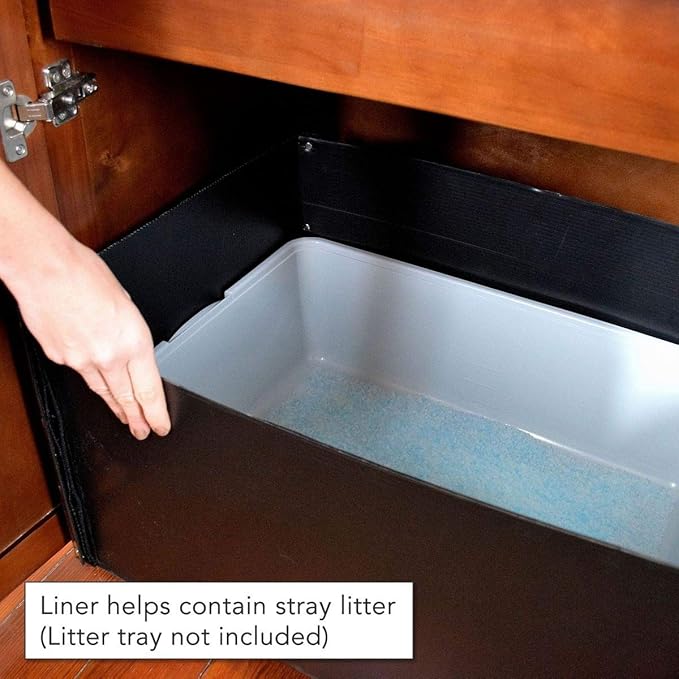 THE REFINED FELINE Cat Litter Box Enclosure Cabinet, Modern, Mahogany Brown, Adjustable Levelers, XLarge, Hidden Litter Cat Furniture with Drawer