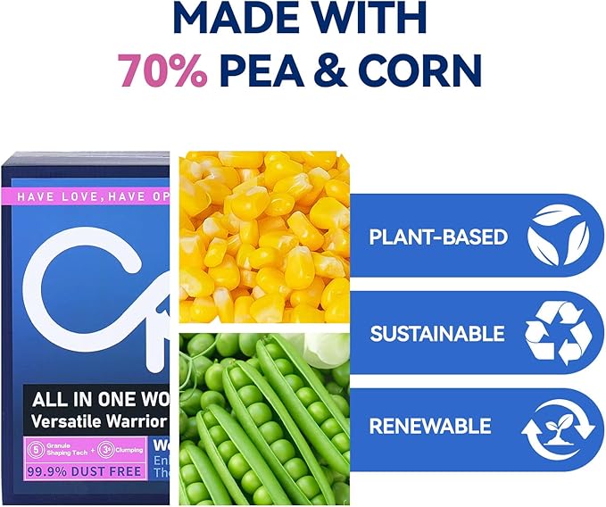 OPET Mixed Tofu Cat Litter -Strong Clumping Litter, Mixed Tofu and Bentonite, 99.9% Dust Free and Flushable Cat Litter, Natural Sustainable Ingredients Odor Control, Low Tracking