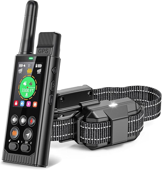 Satellite Sync GPS Wireless Dog Fence System, No Subscription & No App, 3 - in -1 Off-Grid Real-Time Pet Tracker & Electric Fence & Training Dog Collar - Works Wherever Satellites Reach