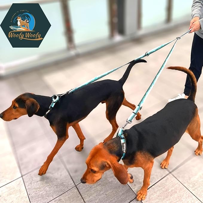 6in1 Multifunctional Dog Leash, Hands Free Dog Leash, Adjustable Length 6'7", Forest Print,Dogs, Adjustable Length, for Medium and Large Dog, Size M/L-Width:1"