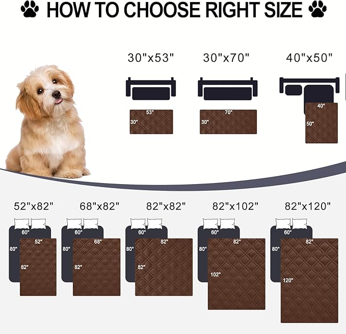 Smiry Waterproof Dog Blanket, 30x70 Inch Soft Pet Bed Cover Reversible, Washable Sofa Couch Furniture Protector for Small Medium Large Dog Puppy Cat, Geometric, Brown/Chocolate