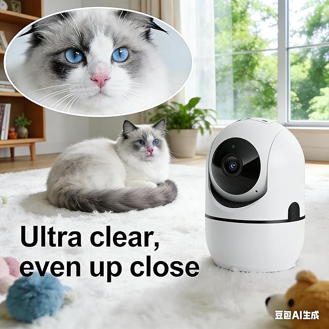 AI Indoor Security Camera, 2K Home Camera with Emergency Alerts, Motion Detection, Two-Way Audio, Night Vision – Perfect for Pets, Kids, Seniors & Living Alone
