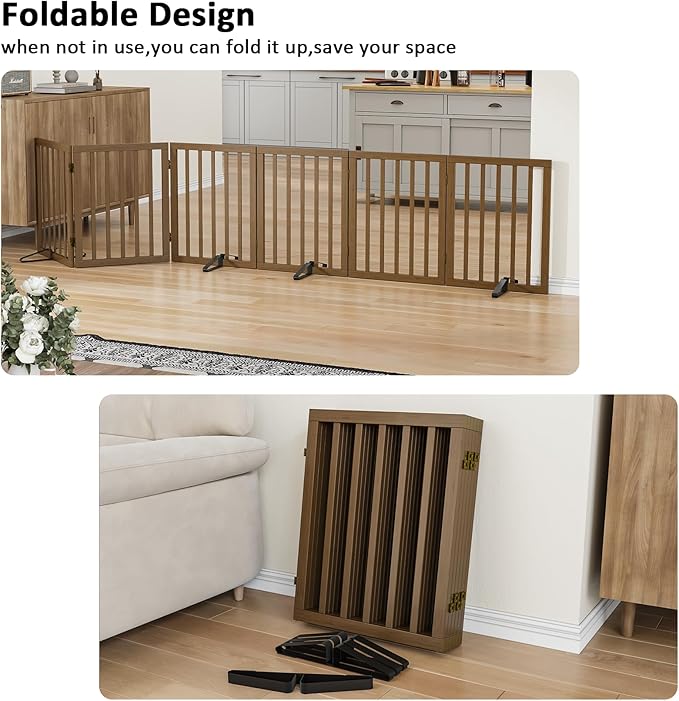 Dog Gate for Stairs,Foldable Dog Gate for Indoor Doorways House,Freestanding Pet Gates for Dogs,Doogie Puppy Fence Gate