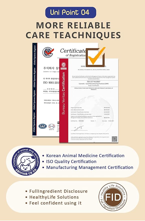 Unipaws Biotin Shampoo & Conditioner Set for Long-Haired Dog – Detangling, Deshedding, Thicking Hair for Senzitive Skin Healthy, Lustrous Fur – Medicated & EWG Green, Made in Korea, 2×16.9 Fl Oz