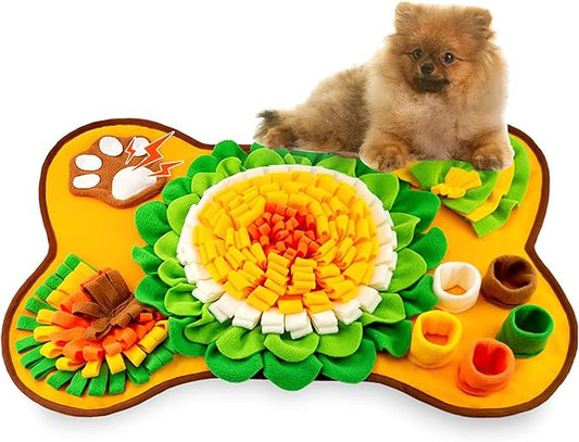 Snuffle Mat for Dogs, Pet Snuffle Matt for Small and Medium Dogs, Interactive Sniff Mat Feeding Mat for Puppies, Slow Feeder Sniffing Dog Treat Mat for Training and Stress Relief