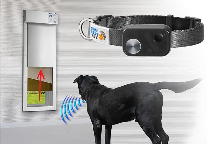 MS-5 Econ Series Automatic Pet Door Collar by High Tech Pet Brand - Value Priced Dependable Performance - Waterproof - Rugged - Battery Included - USA Support (Black)