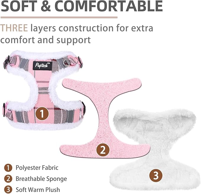 PUPTECK Dog Harness and Leash Set Small Sized, Step in No Pull Adjustable Puppy Cat Harness Reflective Pet Vest