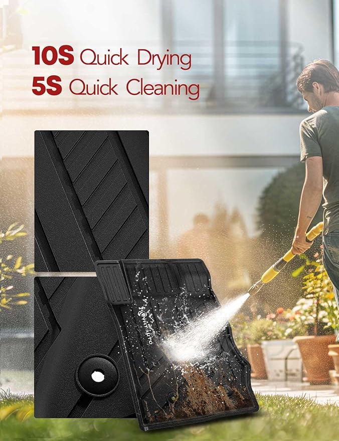 YHTAUTO Floor Mats & Cargo Liner Fit 2021-2026 Ford Bronco(Not Sport) 4 Door, TPE All Weather Floor Liner Odorless Custom Fit Car Mats, 1st 2nd Row and Trunk Mat Full Set Bronco Accessories