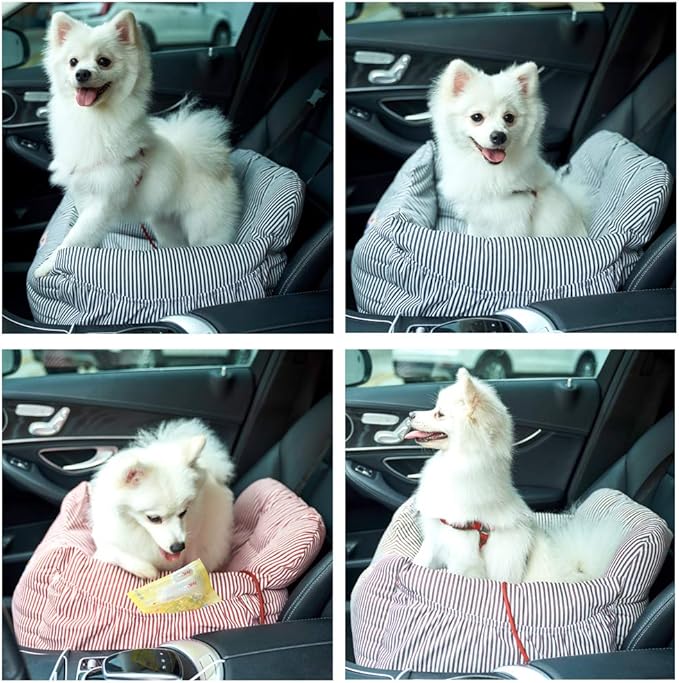 BLOBLO Dog Car Seat Pet Booster Seat Pet Travel Safety Dog Bed for Car with Storage Pocket