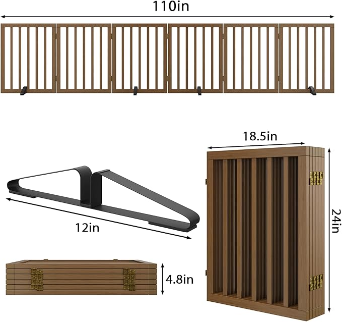 Dog Gate for Stairs,Foldable Dog Gate for Indoor Doorways House,Freestanding Pet Gates for Dogs,Doogie Puppy Fence Gate