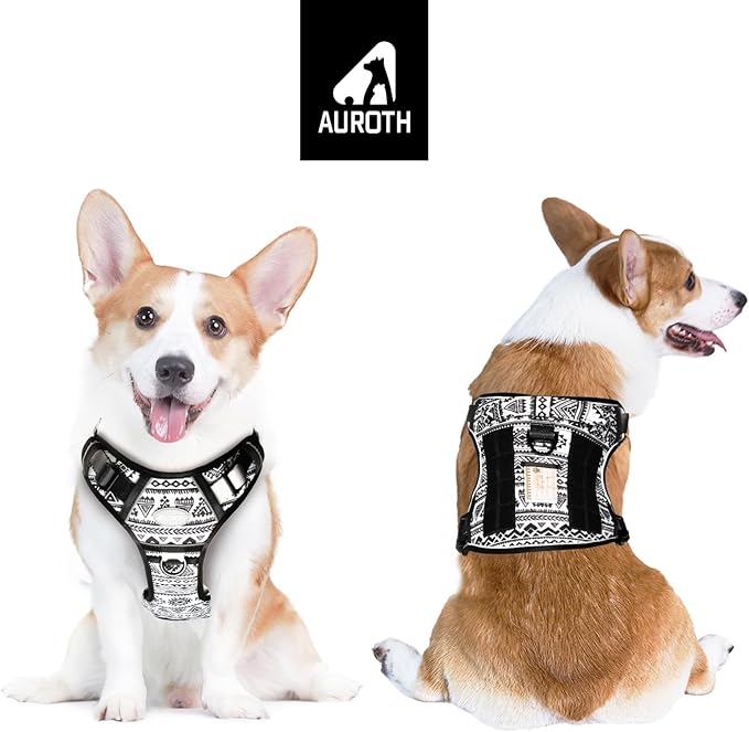 AUROTH Tactical Dog Harness for Large Dogs No Pull Adjustable Pet Harness Reflective K10 Working Training Easy Control Pet Vest Military Service Dog Harnesses