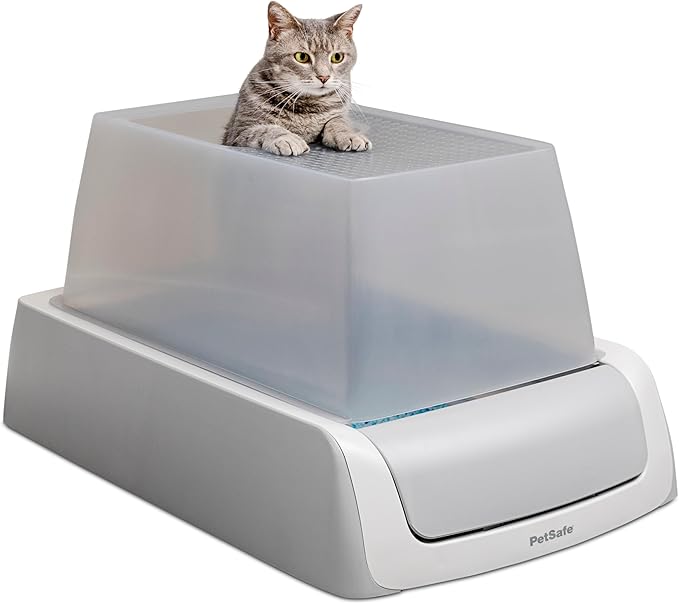 PetSafe ScoopFree Crystal Pro Legacy Self-Cleaning Automatic Litter Box - Top-Entry Motion-Sensing Cat Box with Integrated Health Counter - Includes 1 Disposable Crystal Litter Tray