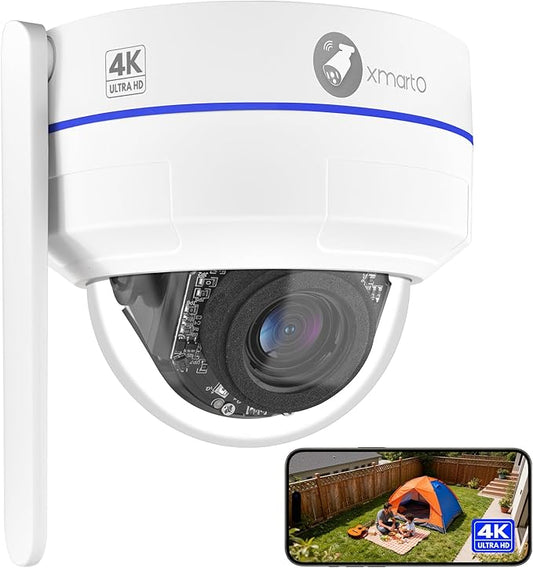 xmartO [4K AI Tracking Ceiling CAM] 4K 8MP UHD Metal Dome PTZ Wireless Security Camera with Automatic-Follow, 2-Way Audio and Night Vision (Add on to NVR or Use Standalone, DPK8034)