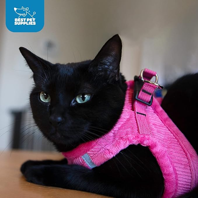 Voyager Step-in Plush Dog Harness – Soft Plush, Step in Vest Harness for Small and Medium Dogs by Best Pet Supplies - Red Corduroy, XL (Chest: 20.5-23") (Pack of 2)