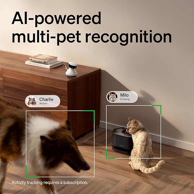 PETLIBRO 2-Packs AI Pet Camera Indoor with Phone app, Multi-Pet Recognition & AI Summary, 360° Auto Tracking Night Vision Cat cam Dog cam, [One Dog Camera Requires One Subscription]