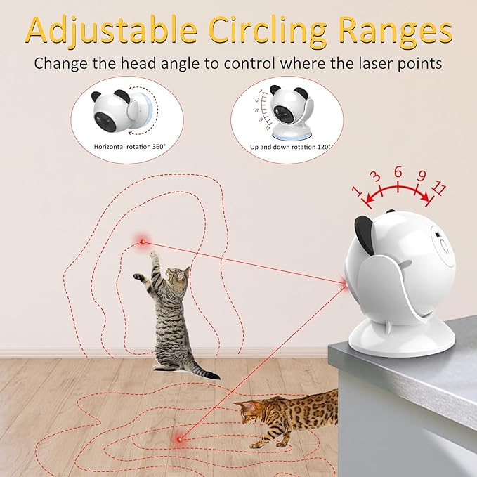 Automatic Cat Laser Toy Interactive Cat Toys for Indoor Cats/Kitty/Dogs,Laser Toys for Bored Indoor Adult Cats
