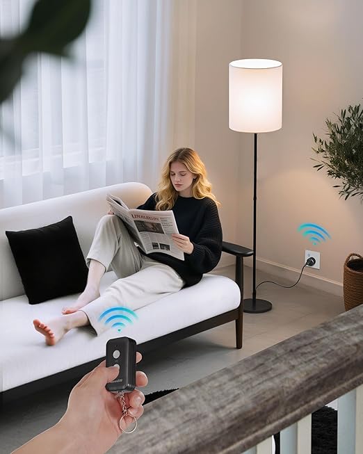 Black Remote Control Outlet, WILAWELS Wireless Remote On Off Switch for Outlet, Remote Light Switch for Lamp, Light, Programmable, 100ft RF Range, 15A/1875W, Battery Included, FCC Listed H11RC1106