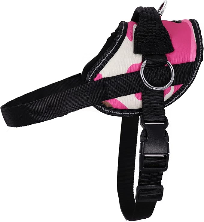 Bark Appeal Pink Camo No-Pull Dog Harness for Extra Large Sized Pets – Adjustable, Reflective Vest with 3 Leash Clips for Added Control, Easy Walks & Training – XXL