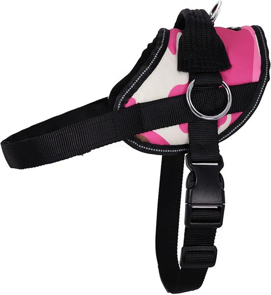 Bark Appeal Pink Camo No-Pull Dog Harness for Small to Medium Sized Pets – Adjustable, Reflective Vest with 3 Leash Clips for Added Control, Easy Walks & Training – Medium