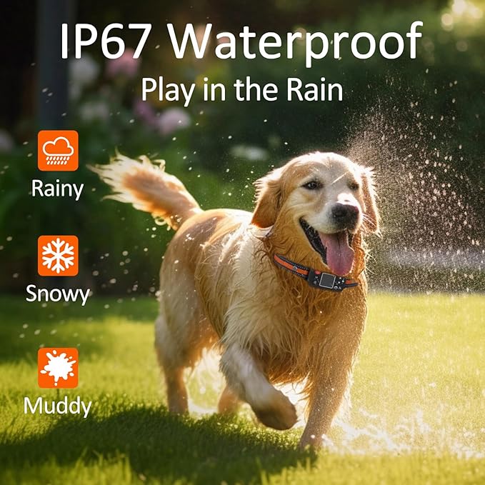 GPS Dog Collar, Invisible Fence for Dogs, Wireless Electric Dog Fence Collar with 3 Correction Modes IP67 Waterproof for Pets Over 15 Lbs Outdoor Use Only