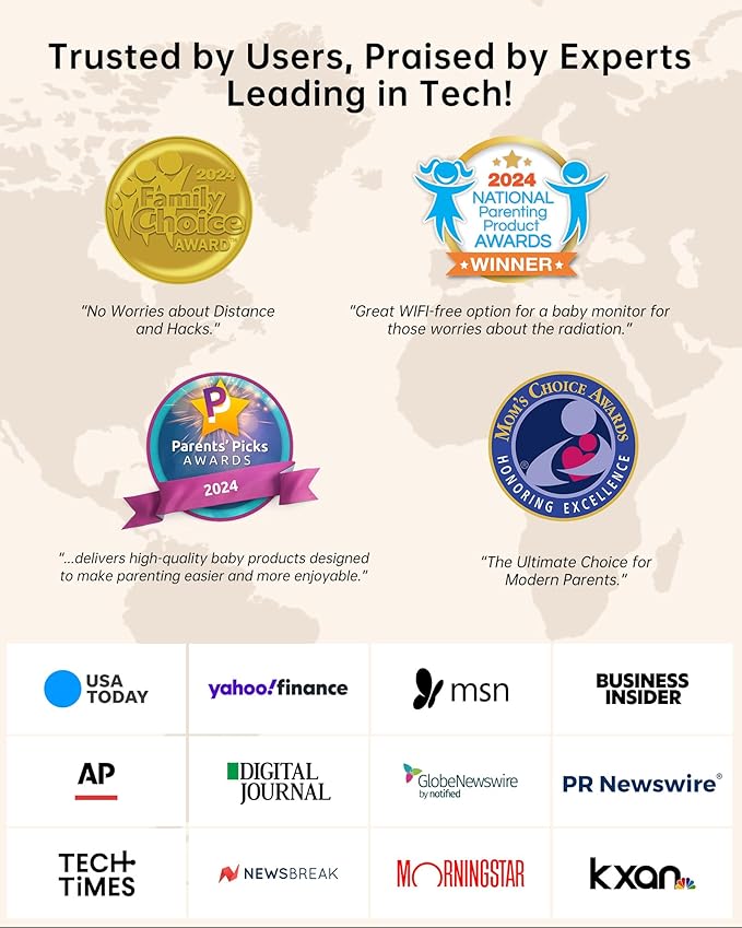 Jartoo 2K Video Baby Monitor with Camera and Audio, Long Range Baby Monitor No WiFi 5.5" FHD Screen ANC Baby Camera Wireless, Feeding Clock, Night Vision, 2-Way Talk, AI Cry Detect, 6000mAh