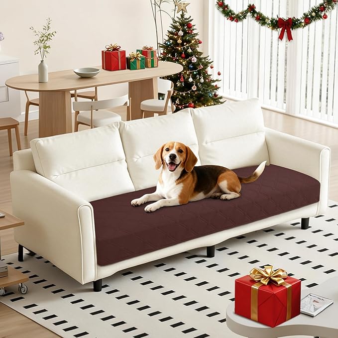 Waterproof Dog Bed Cover Pet Blanket, Soft Couch Cover for Dogs Washable, Non-Slip Dog Blanket Protect Furniture Couch Sofa Car for Puppy Large Dogs Cat (30x70 Inch, Coffee)