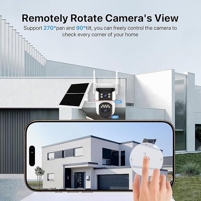 VSTARCAM 2K Dual Lens Security Camera Outdoor WiFi Camera for Home Security Home Survaillance Outdoor, 2.4G WiFi PTZ 2-Way Audio Auto Tracking Night Vision 360° View Cloud/SD Storage IP66 Weatherproof