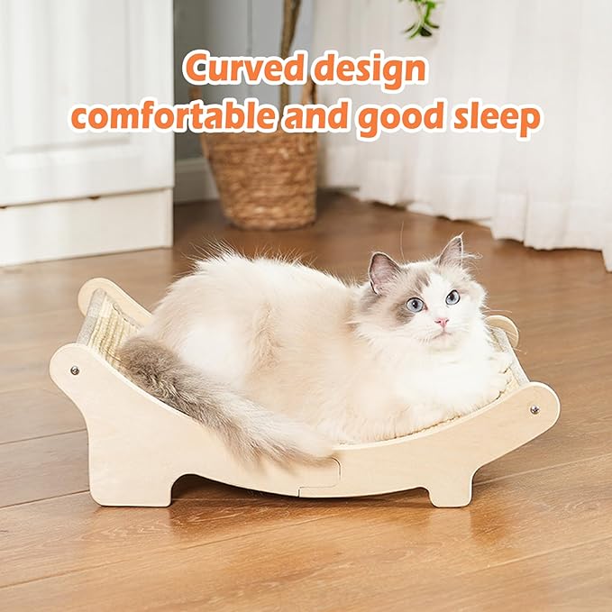 Cat Scratcher Sisal Cat Scratching Bed 19.6 inches Cat Scratch Chair Hammock Lounge Cat Scratcher for Indoor Cats Scratching Post Lounger