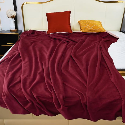 Waterproof Blanket for Bed Couch Sofa, 60"x80" Reversible & Washable, Waterproof Blanket Queen Size, Water Resistant Twin Bed Blankets, Leakproof (Burgundy/Rose Pink)