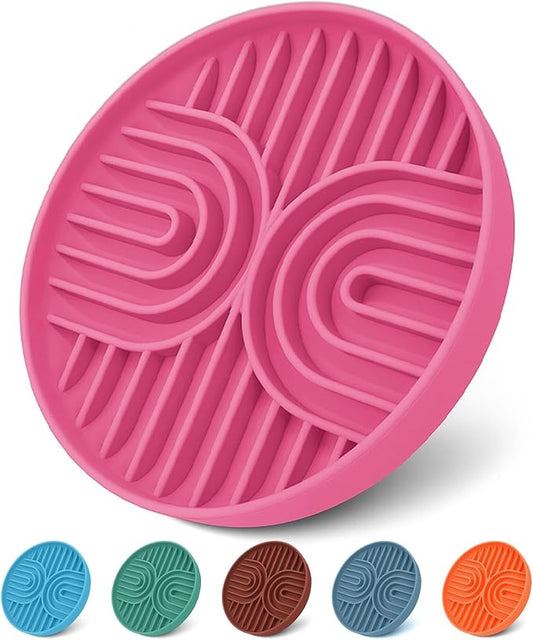 Slow Feeder Dog Bowls, Dishwasher Safe, Non-Slip Base, BPA-Free Slow Eating Dog Bowl (Blush, 1-Pack)