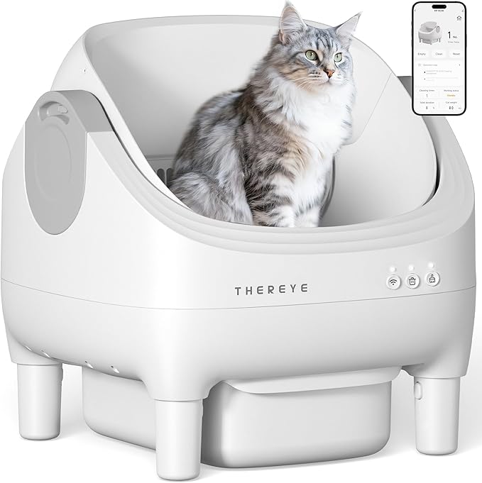 Automatic Litter Box with APP Control, Self Cleaning Cat Litter Box with Dual Safety Sensors, 11L Extra Large Waste Bin, Deodorization, Smart Kitty Litter Boxes with Mat for Multiple Cats