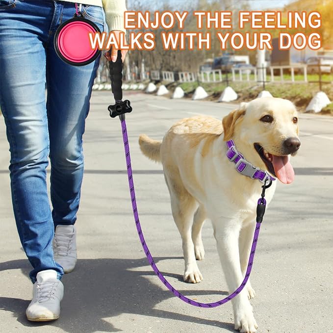 BARKBAY Dog Leashes for Large Dogs Heavy Duty Dog Leash 4/5/6 FT with Comfortable Padded Handle and Highly Reflective Threads for Medium Large Dogs Walking Training Running (5FT-1/2'',Purple)