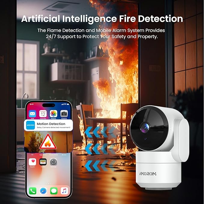 Indoor Security Camera with 360 Monitor, Home Cameras with 2-Way Audio, Night Vision, Motion Detection, Phone App, Cloud & SD Card Storage, Work with Alexa/Google, 2.4GHz WiFi and Bluetooth, 4 Pack