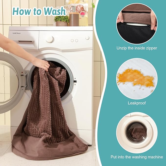 Orthopedic Dog Bed for Large Medium Size Dog, Dogs Crate Bed, L Shaped Foam Anti-Slip Bottom Pet Cat Sofa with Washable Removable Cover, Suitable for Pet Up to 75 lbs, 36x27x6.5 inch, Brown